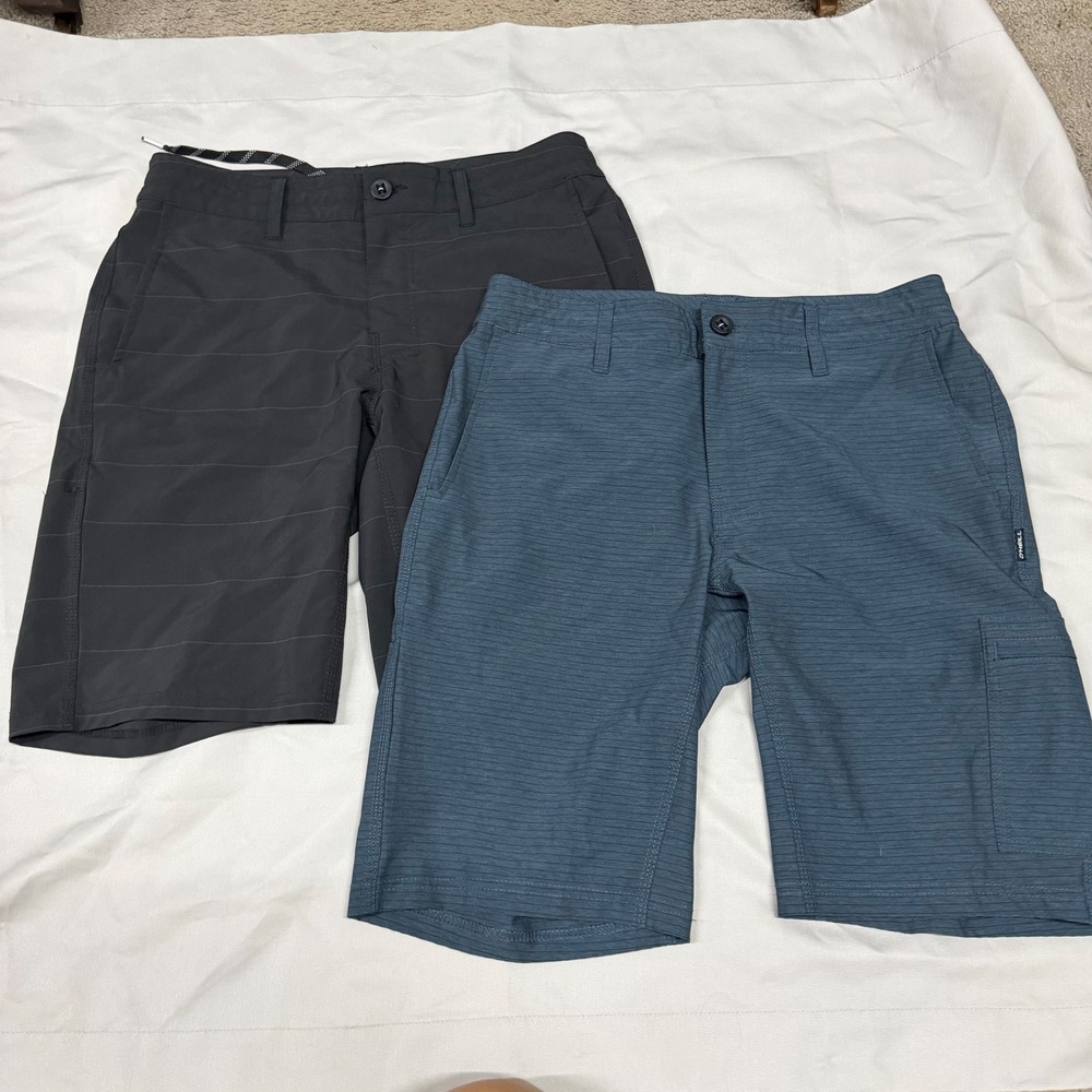 O'Neill Crossover Hybrid Shorts Mens 30 Charcoal Grey Striped Boardshorts Pocket